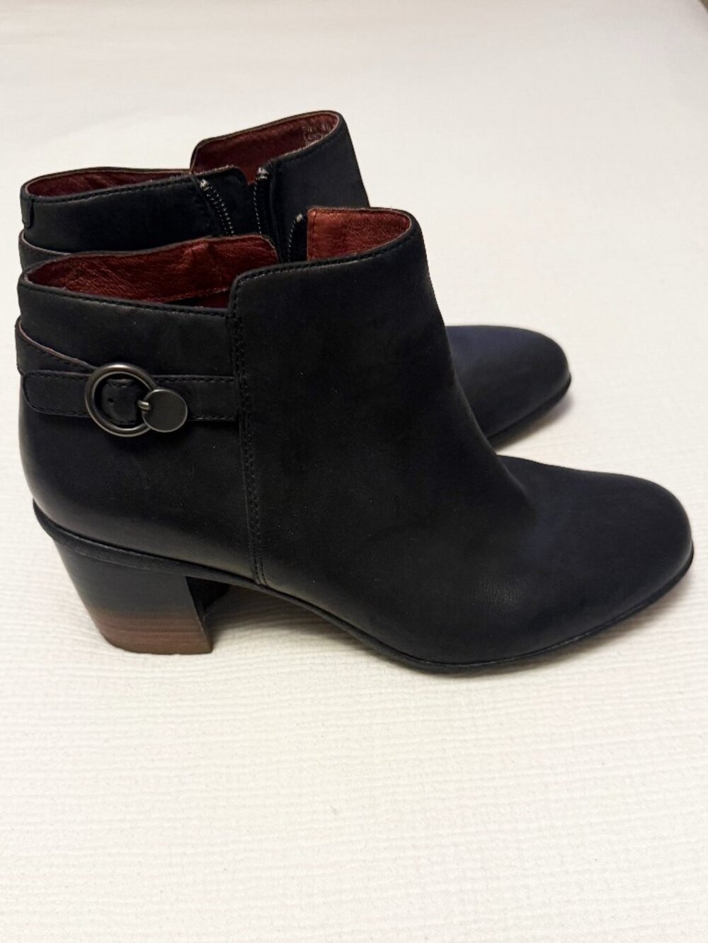Black Dankso Perry Bootie Black Leather Boots | Size 40